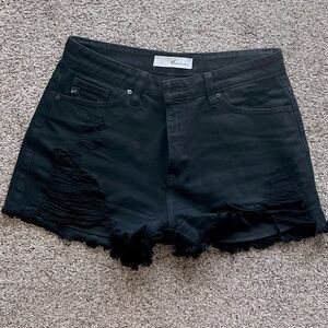 Kancan black denim cut off shorts